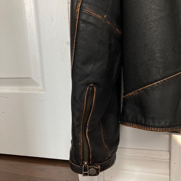 Danier Brown Moto Leather Jacket - Picture 4 of 8